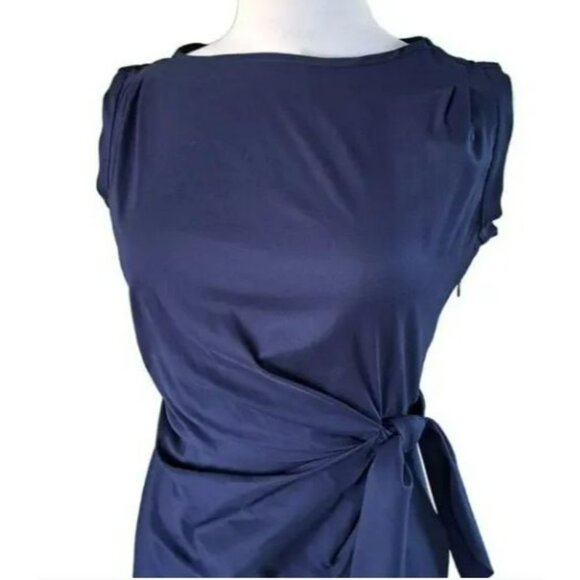 DIANE von FURSTENBERG Della Side Tie Sheath Dress in Blue sIZE 6 - Picture 8 of 8